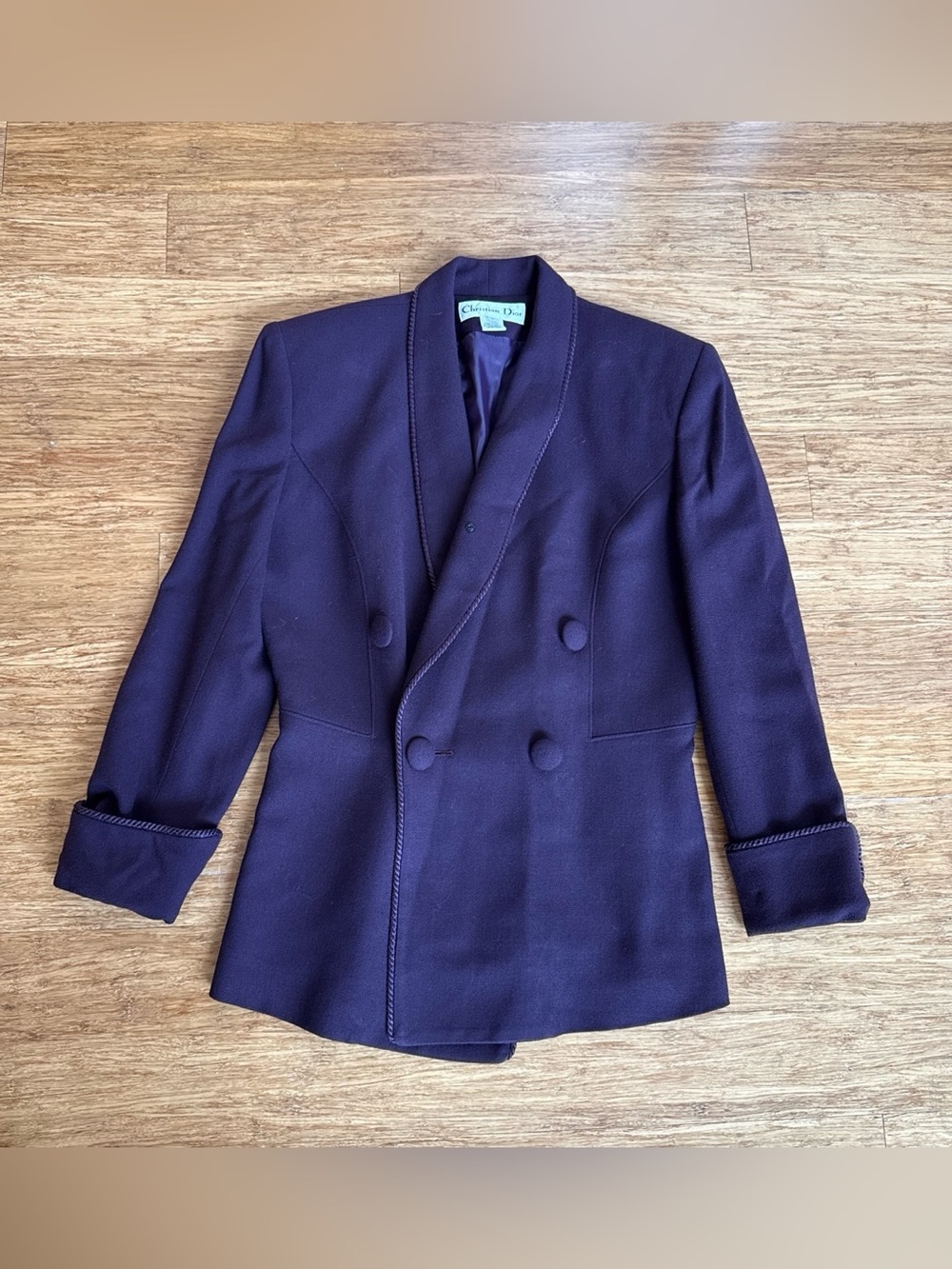 Dior women’s deep purple size 8 Double-Breasted wool Jacket